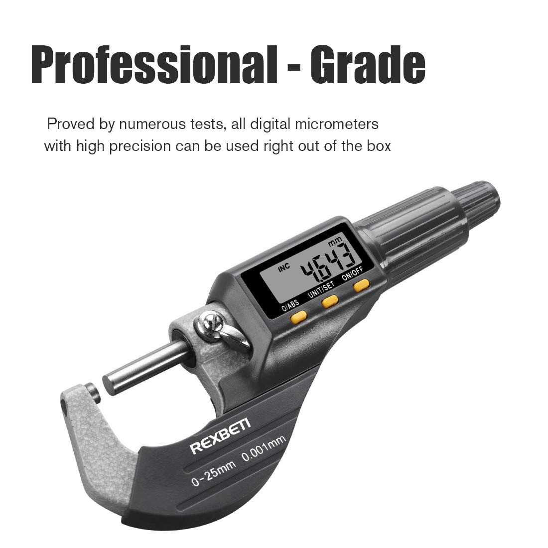 Digital Micrometer, Professional Inch/Metric Measuring Tools