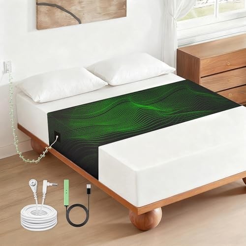 GroundingWell Grounding Sheet, Fits All Bed Sizes, Organic Cotton + Silver Fi...