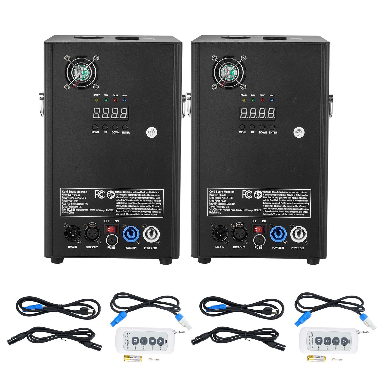Uimoso 2pcs Cold Spark Firework Machine 700W 6.6-16.4ft Stage DJ Wedding Party