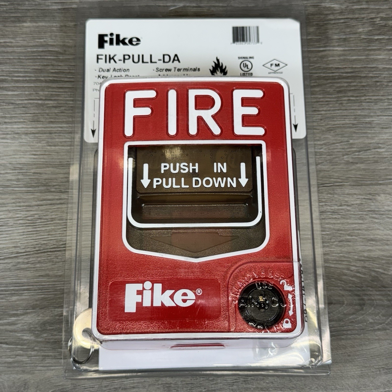 Fike FIK-PULL-DA Fire Manual Pull Station Dual Action Adressable Key Lock Reset
