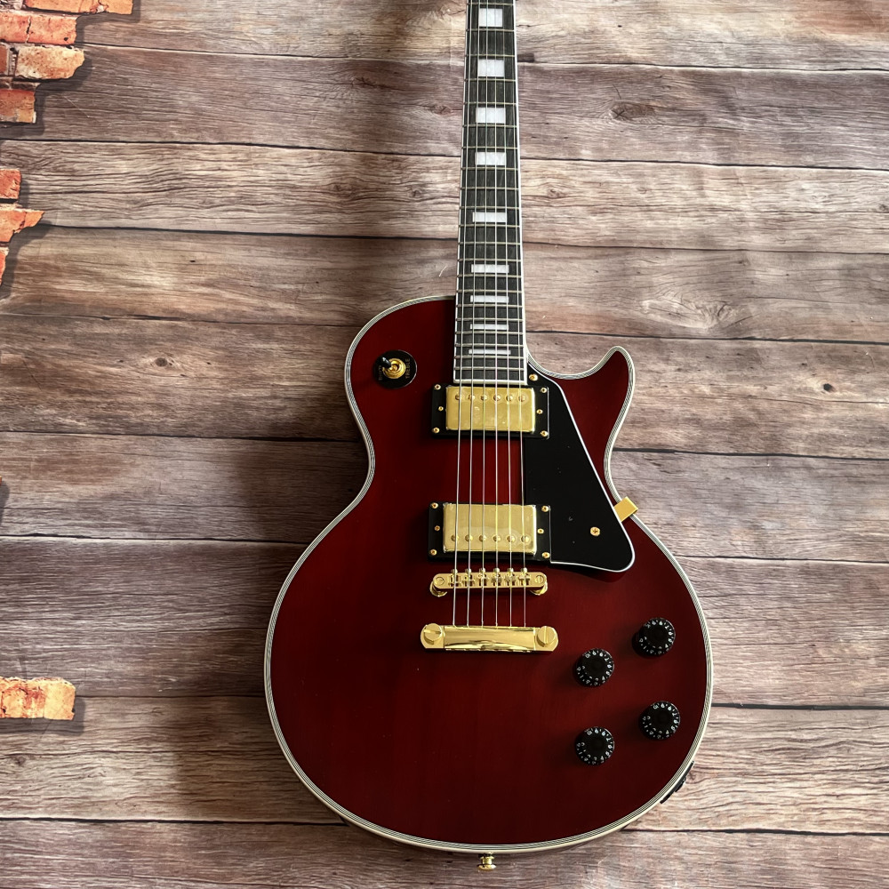 Wine Red Electric Guitar gold color hardware Stainless Frets free shipping