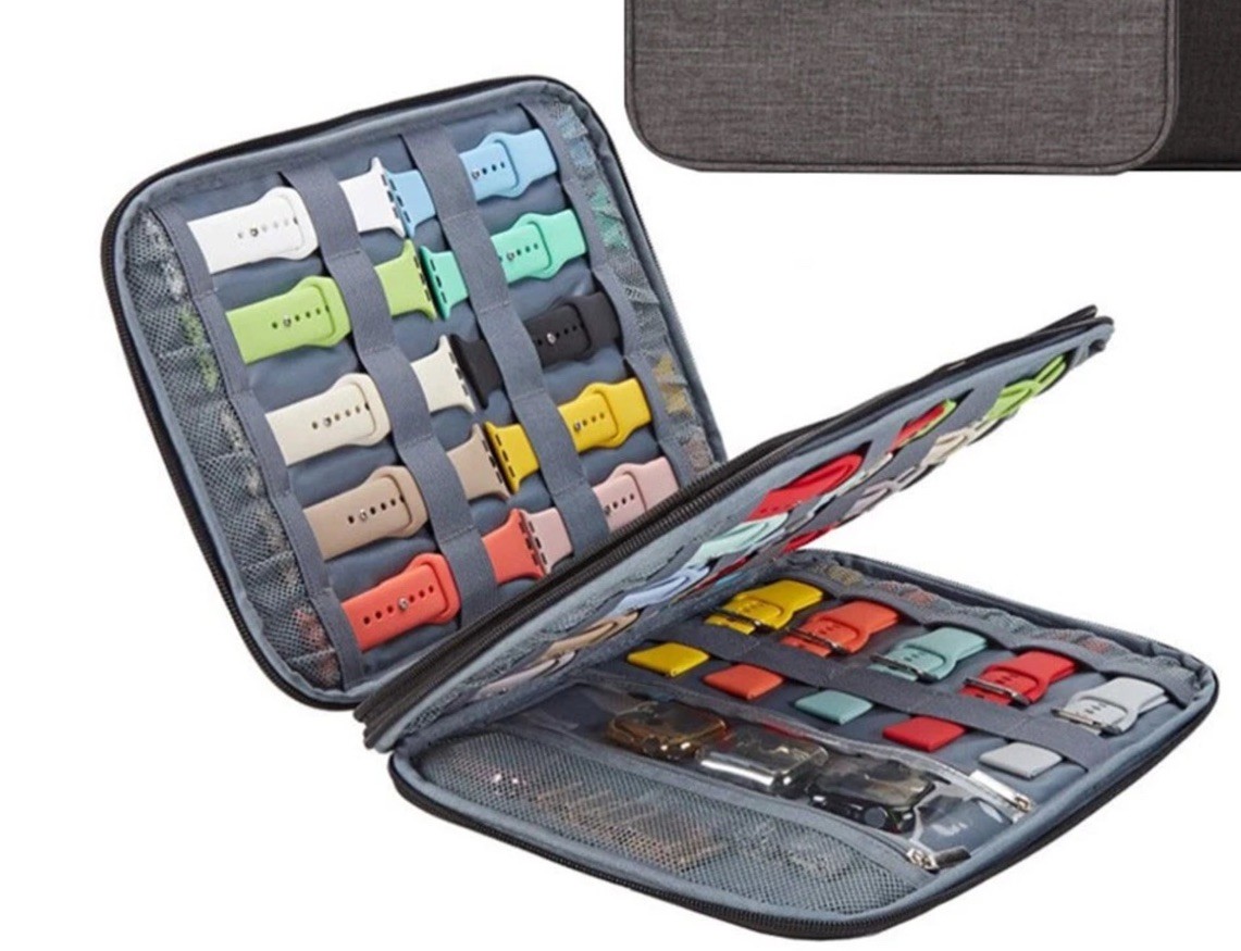 Portable Storage Bag Organizer For Smart Watch Bands  Accessories Gray P05191