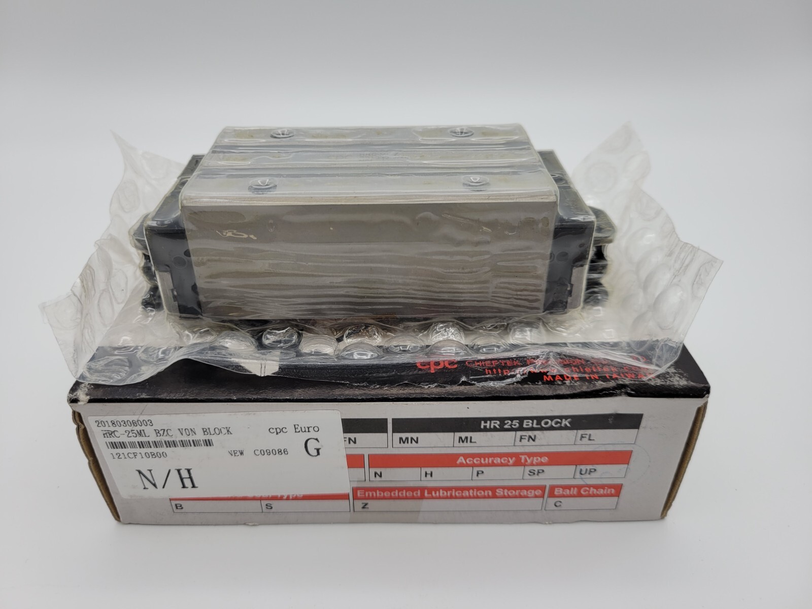 CPC Chieftek Precision Co HRC25ML Linear Motion Guide Carriage HR 25 Block
