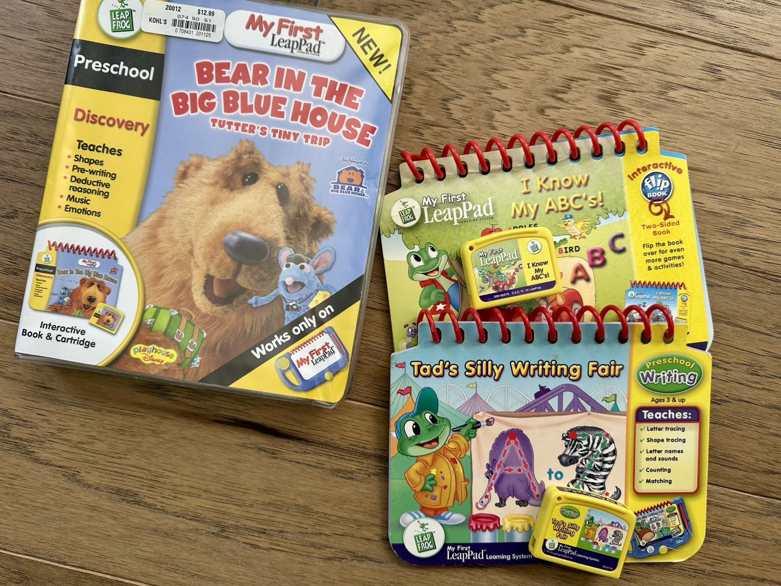 Leapfrog My First LeapPad Cartridges Lot Of 3 Books & Cartridges: Bear In The