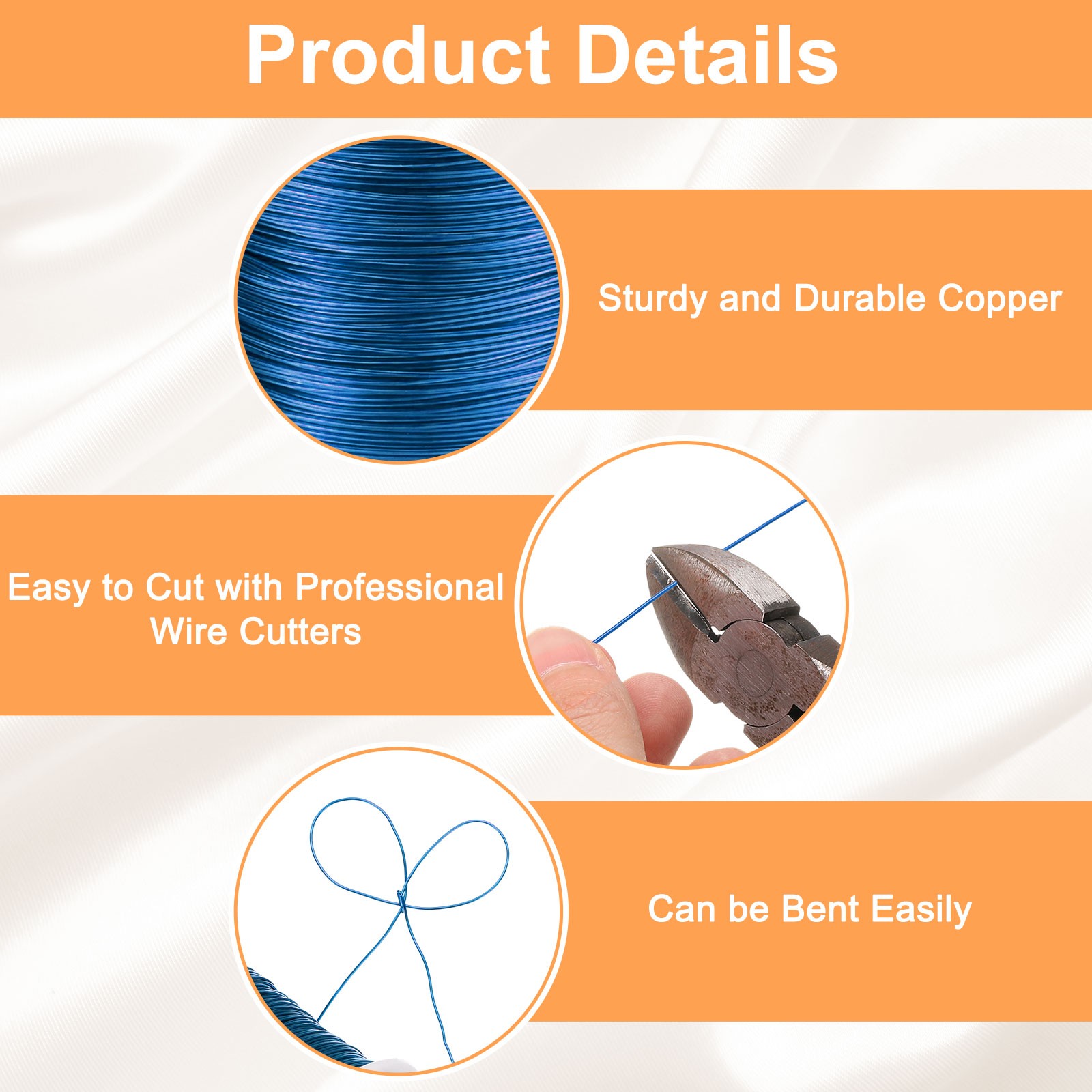 wire 203ft 24 Gauge Copper Craft Wrapping Wire, Blue