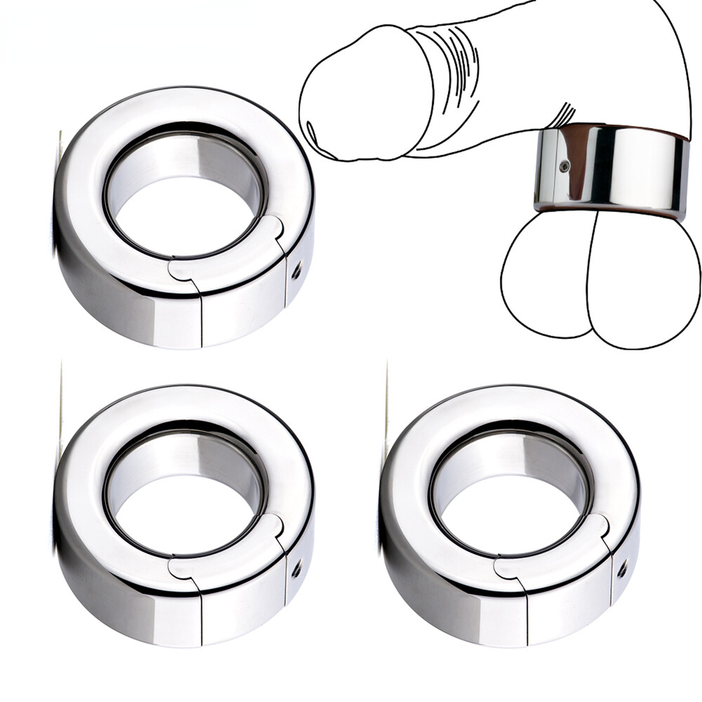 Stainless Steel Penis Ball Stretcher Scrotum Ring Pendant Weight Male Delay Toys