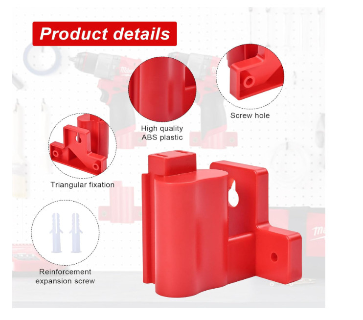 Tool Holders and Battery Holder Compatible Milwaukee M12 12V Wall Mount Plastic