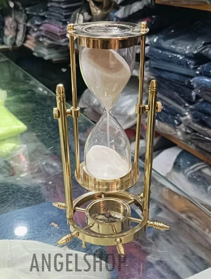 Vintage Brass Sand Timer Hourglass Nautical Maritime Hour Glass  Sand Clock Gift