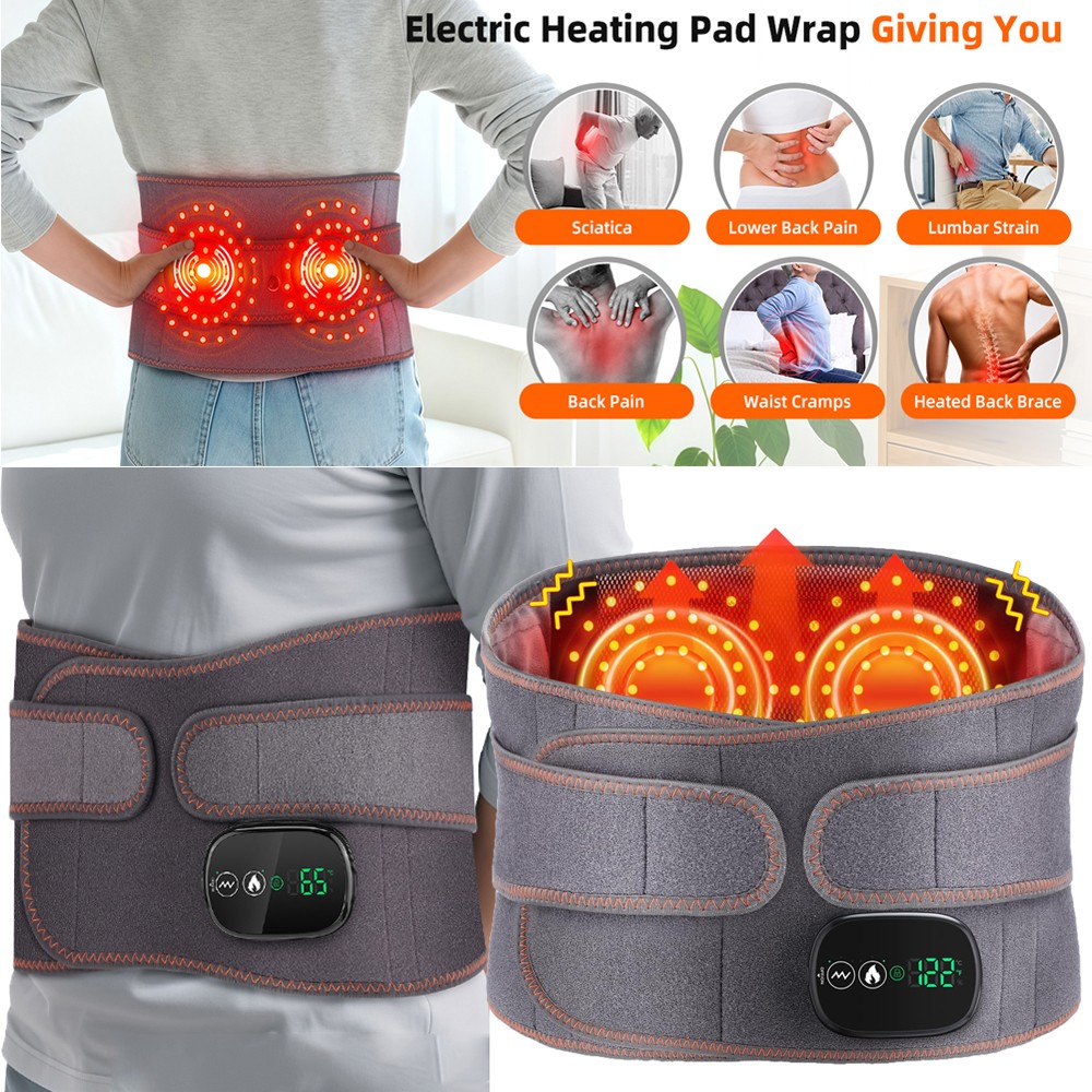 Massage Belt Electric Infrared Heated with Back Support Waist Vibration Massager