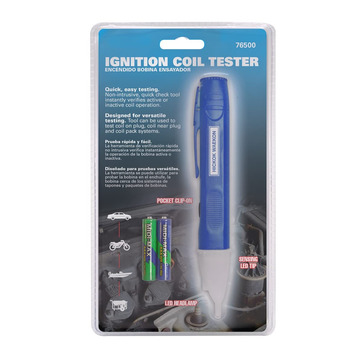 Waekon 76500 Ignition Coil Tester 9 x 5 x 3 inches, Blue