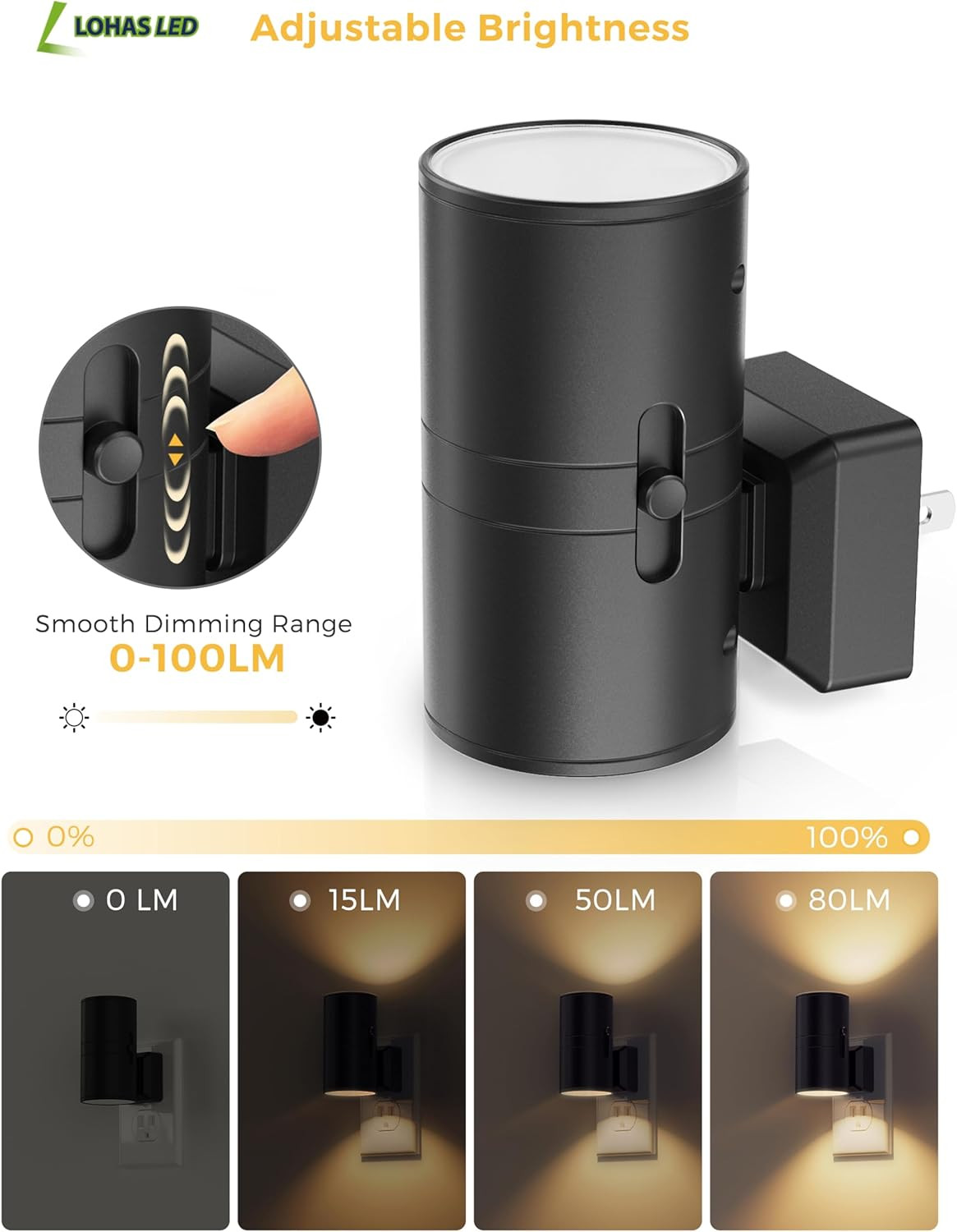 Night Light Plug In, Modern Night Lights Plug into Wall, Dusk to Dawn Sensor, So