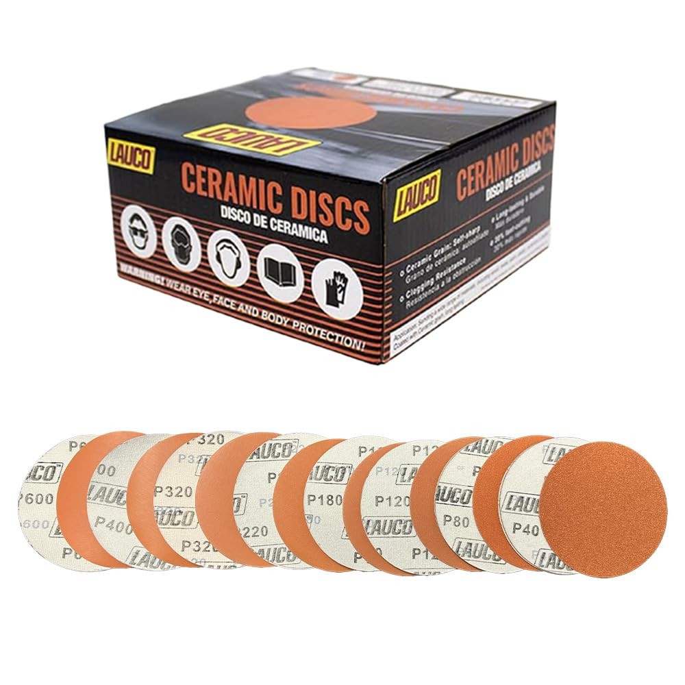 Premium 6"  Hook and Loop , 5 Each of Grit 40, 80, 120, 180, 220, 320, 400, 600
