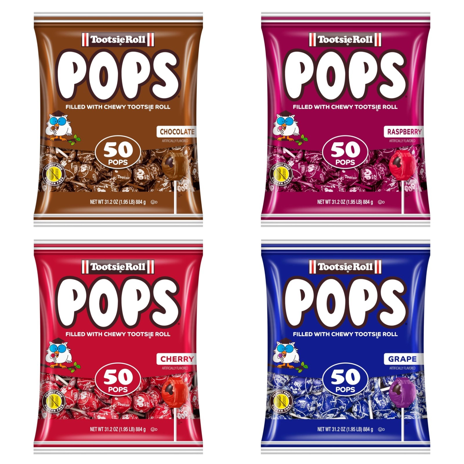 Tootsie Pops Flavored Lollipops with Chocolatey Center 50 Count - Free Shipping
