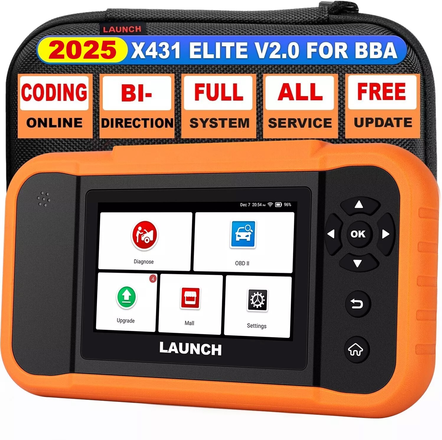 LAUNCH X431 Elite 2.0 OBD2 Scanner Diagnostic Tool For BMW/Mercedes-Benz/Audi