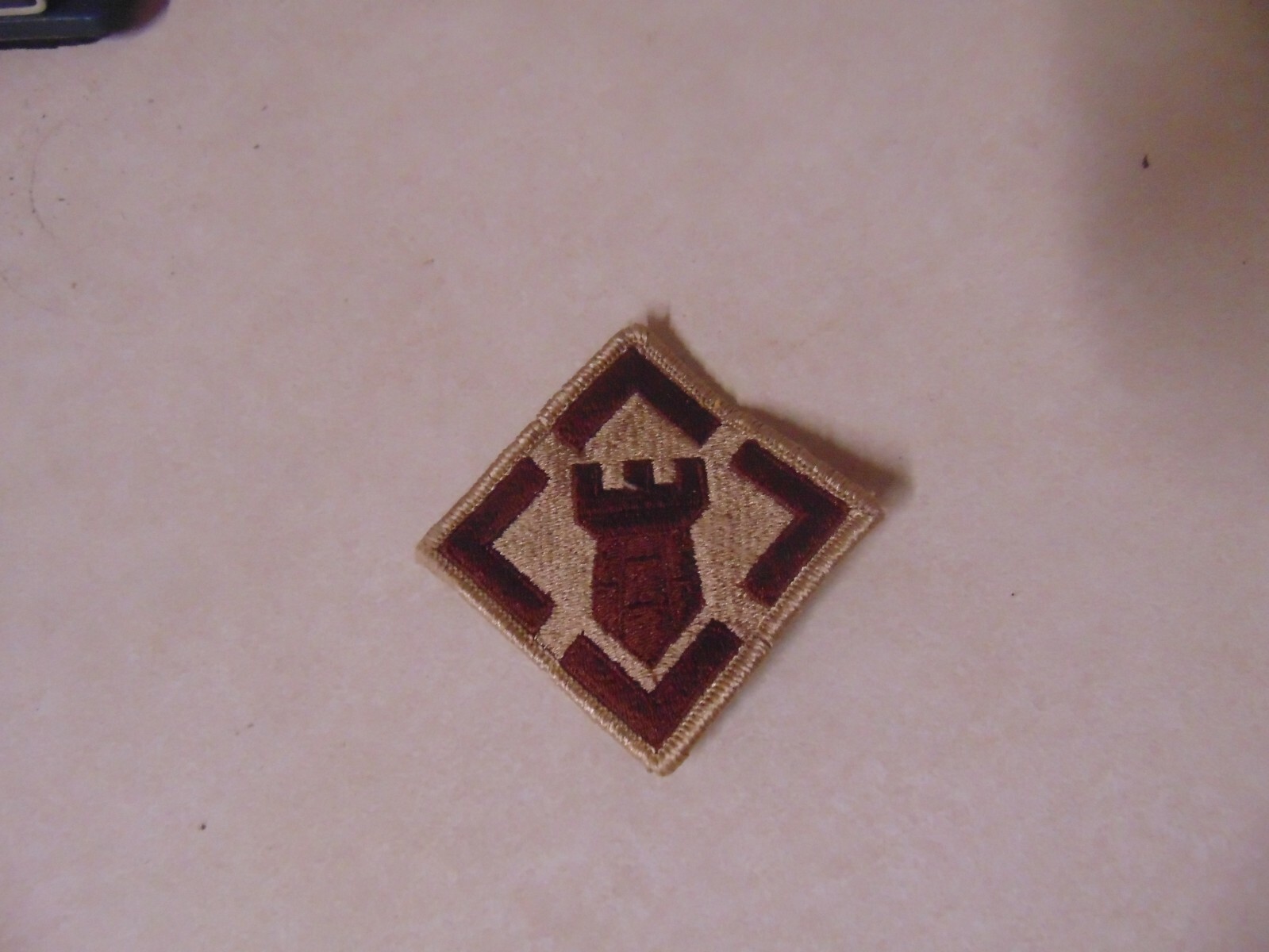 MILITARY PATCH SEW ON SHOULDER SUBDUED US ARMY 20TH ENGINEER BRIGADE DESERT TAN