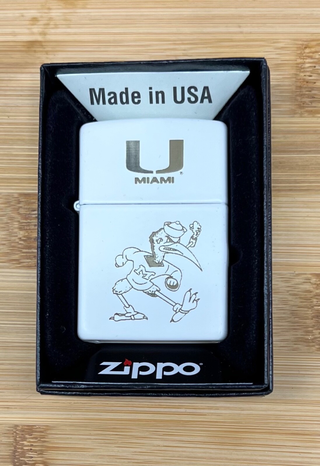 Custom University of Miami Hurricanes Lighter with Logo and Mascot