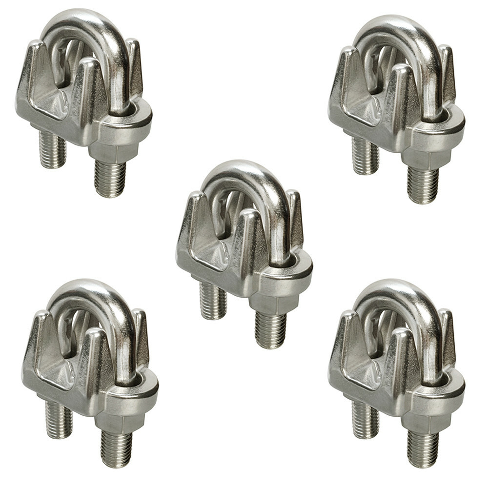 5 Pc 5/16'' Marine Stainless Steel 316 Heavy Duty Wire Rope Clips Cable Clamp