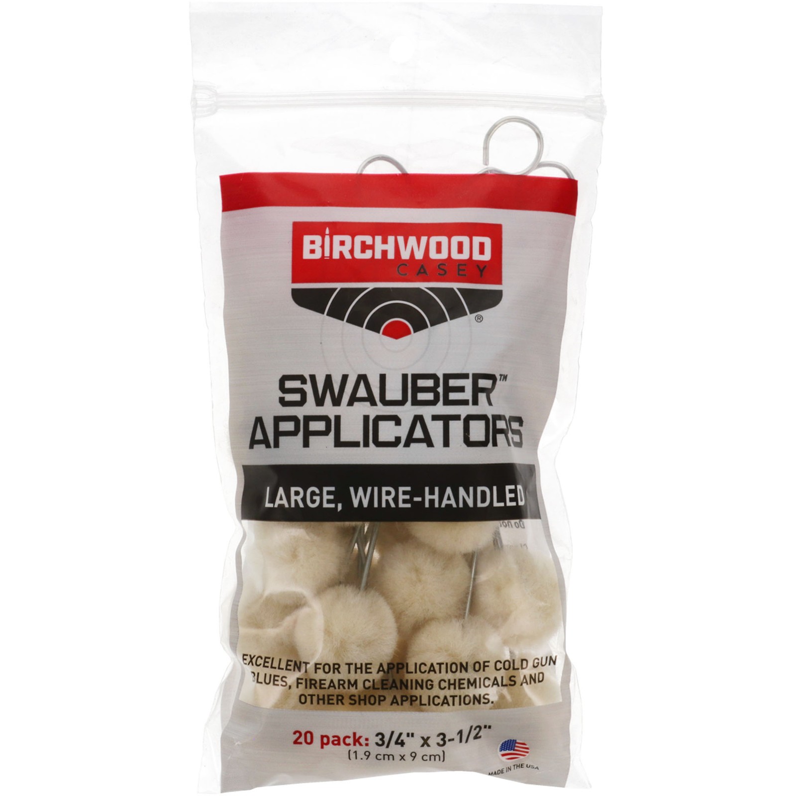 Birchwood Casey Swaube Applicators - 20 Pk