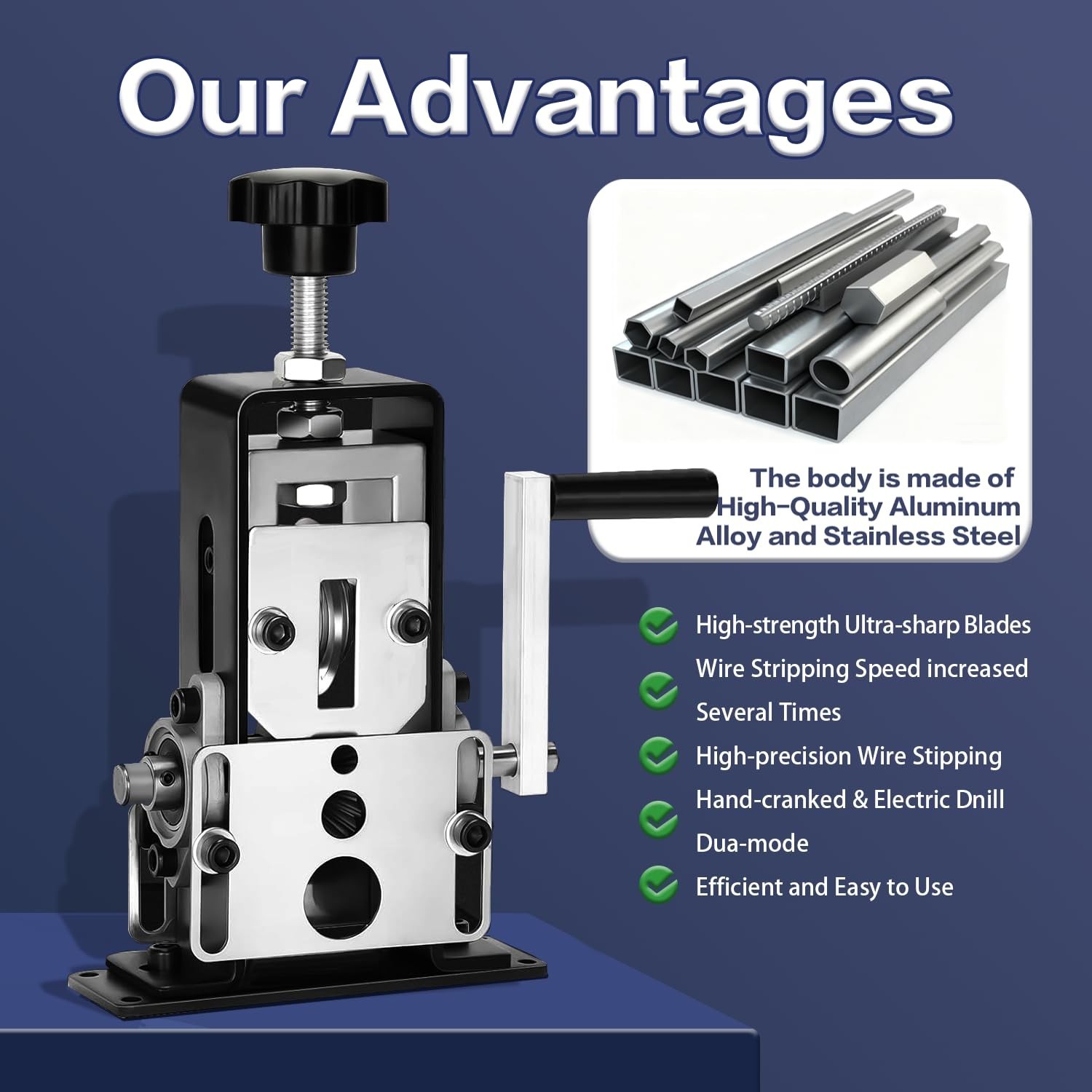 Manual Wire Stripping Machine - Drill Powered Hand Crank Copper Peeler Tool, 0.0