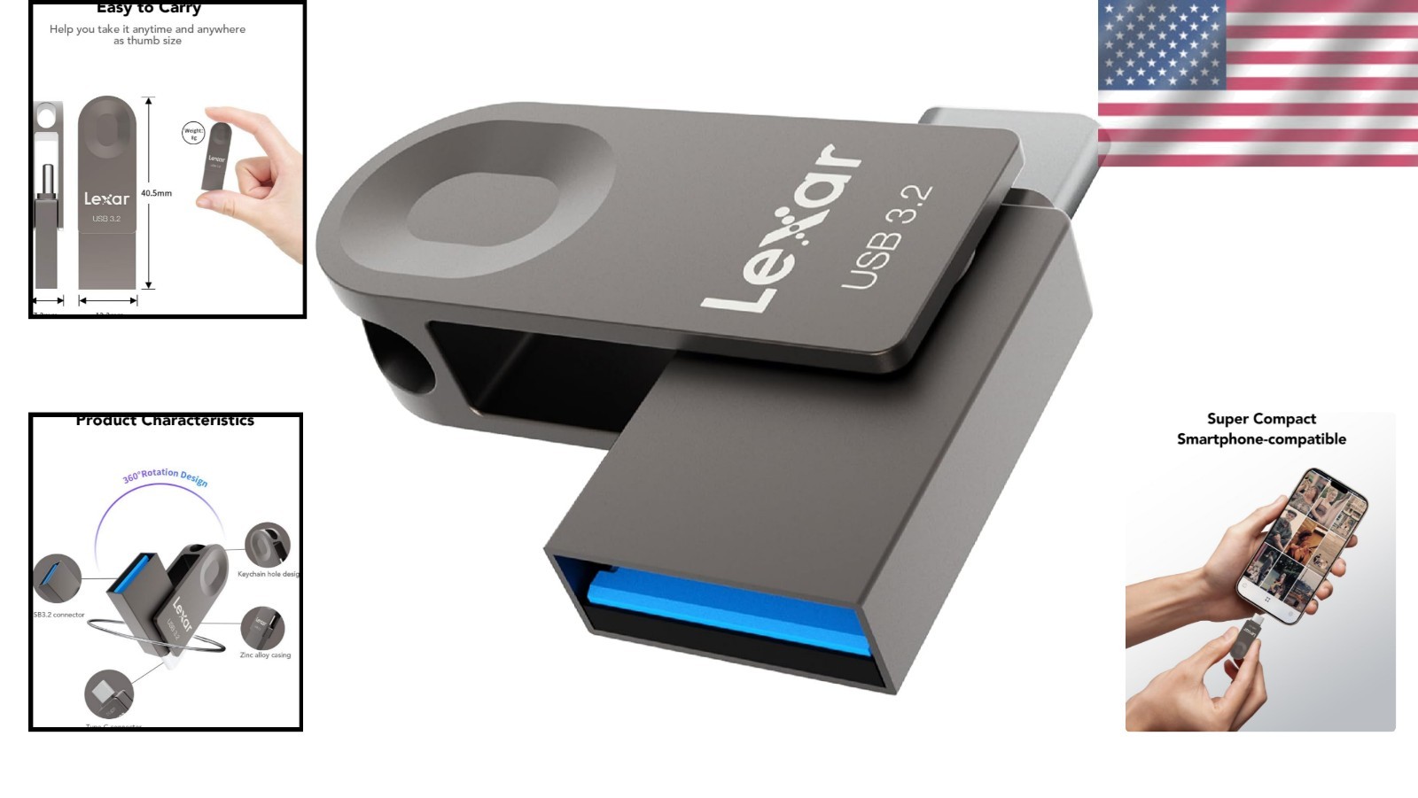128GB Type-C USB Flash Drive with Dual Connectivity - Fast, Durable & Compact