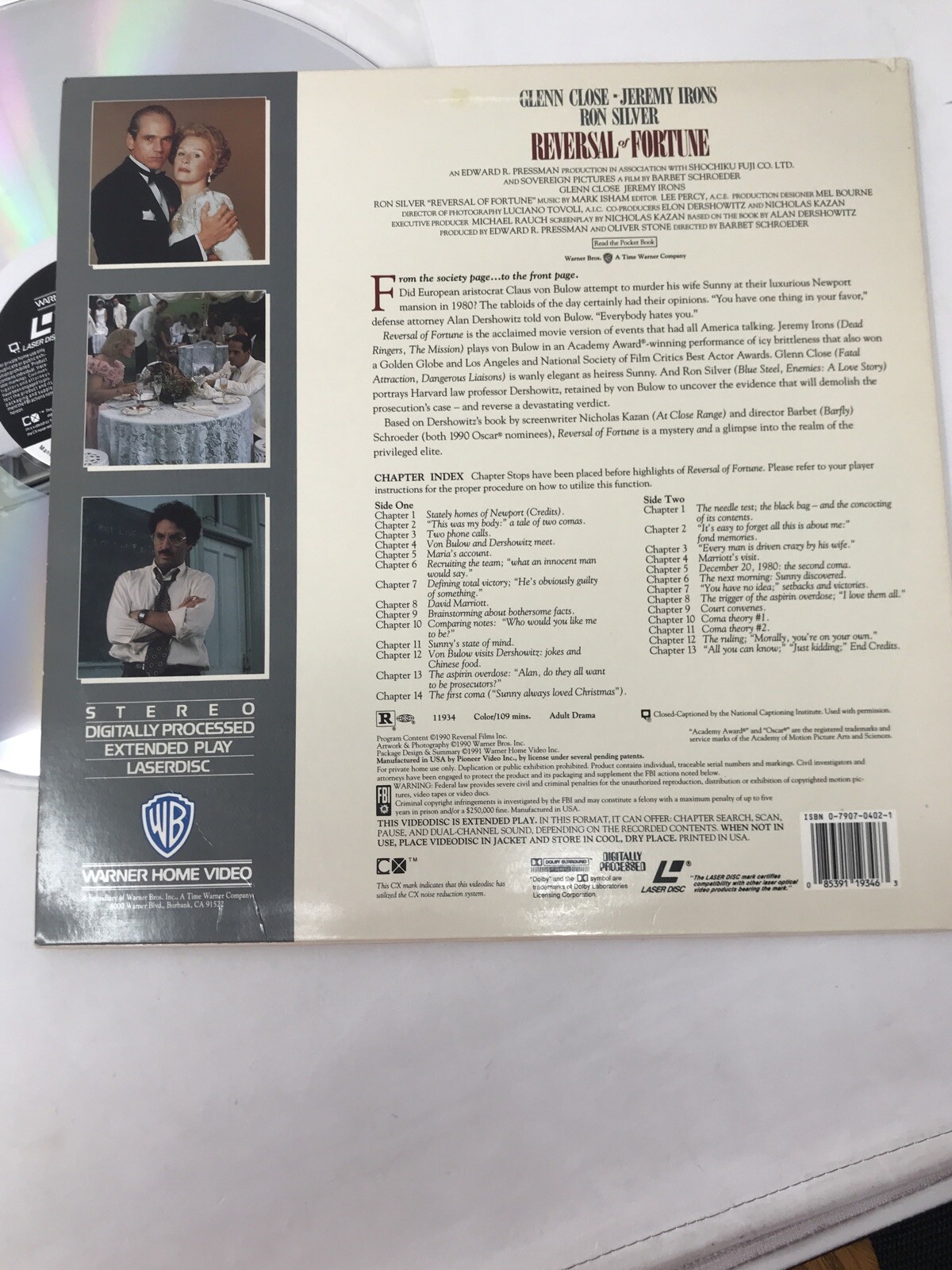 Reversal of Fortune LaserDisc
