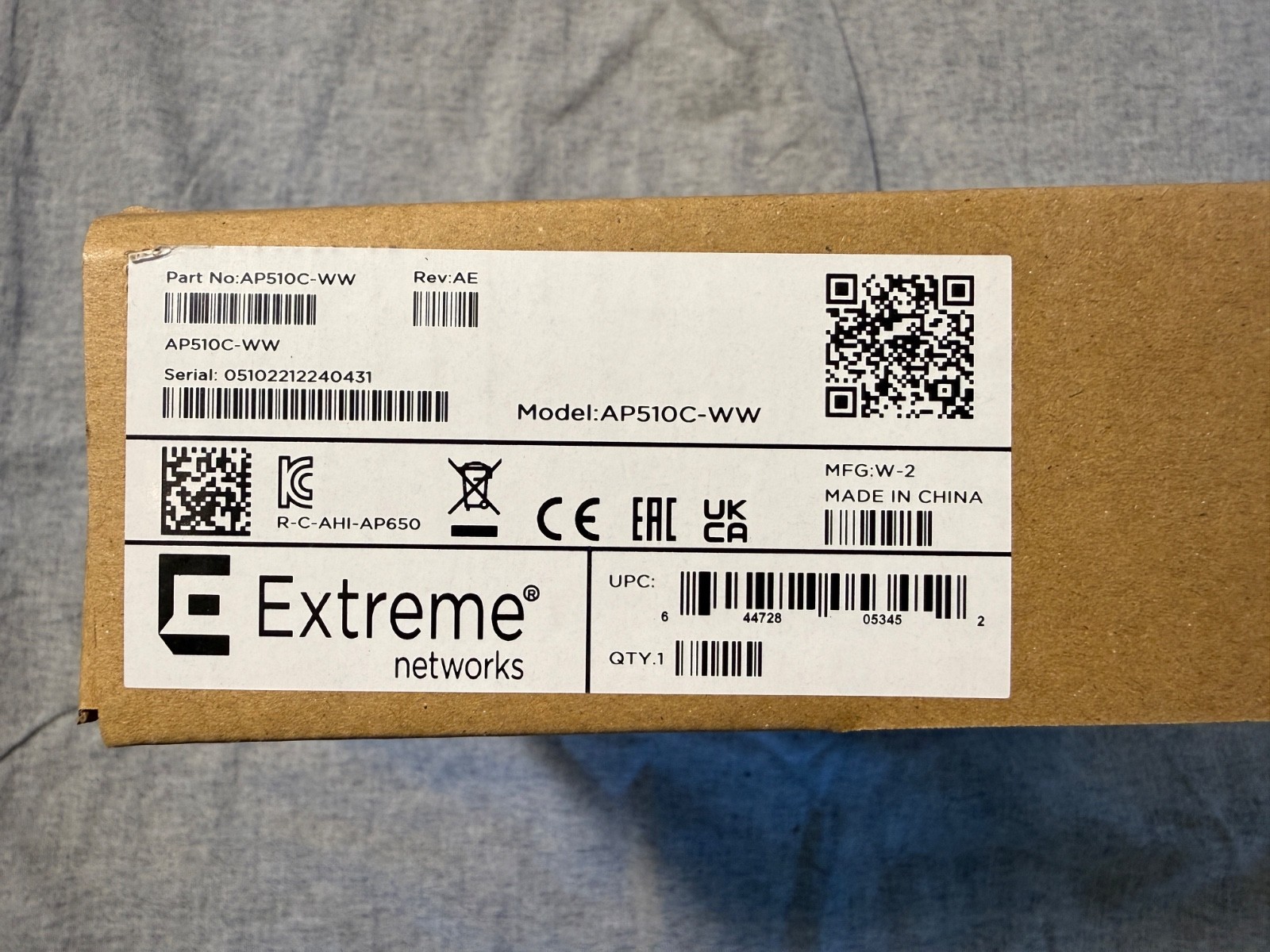 Extreme Networks AP510C-WW 2.40GHz Dual-Band Indoor Wireless Access Point