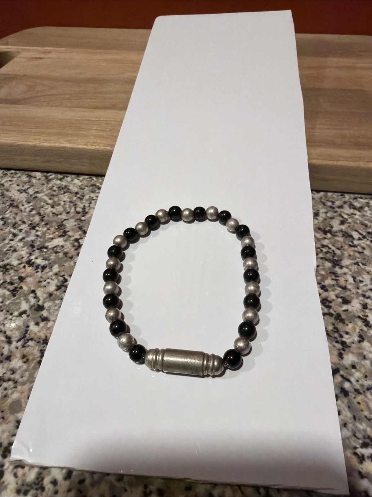 Black And Silver Tone Bracelet Magnetic Closure