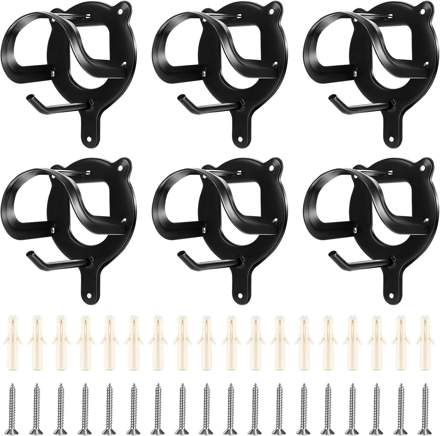 Dunzy 6 Counts Horse Bridle Rack Wall Mount Metal Bridle Hooks Bracket Halter Ha