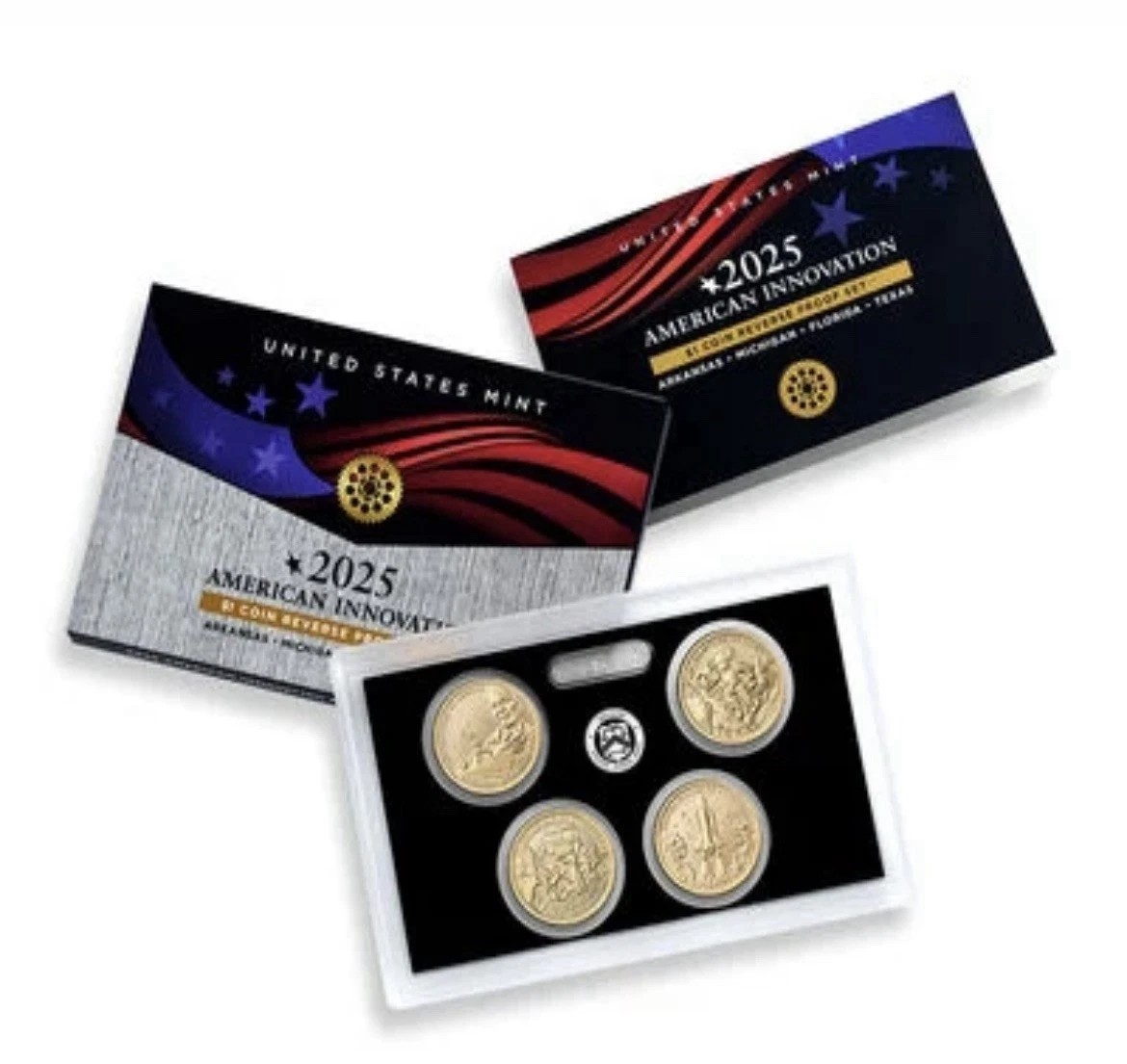 American Innovation 2025 $1 Coin Reverse Proof Set Mint Fresh Sold- Mint