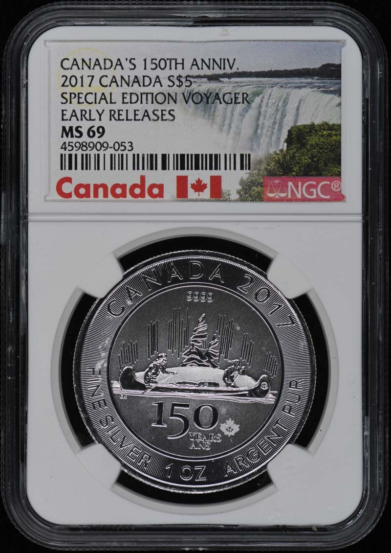 2017 CANADA SPECIAL EDITION VOYAGEUR EARLY RELEASES S$5 NGC MS69