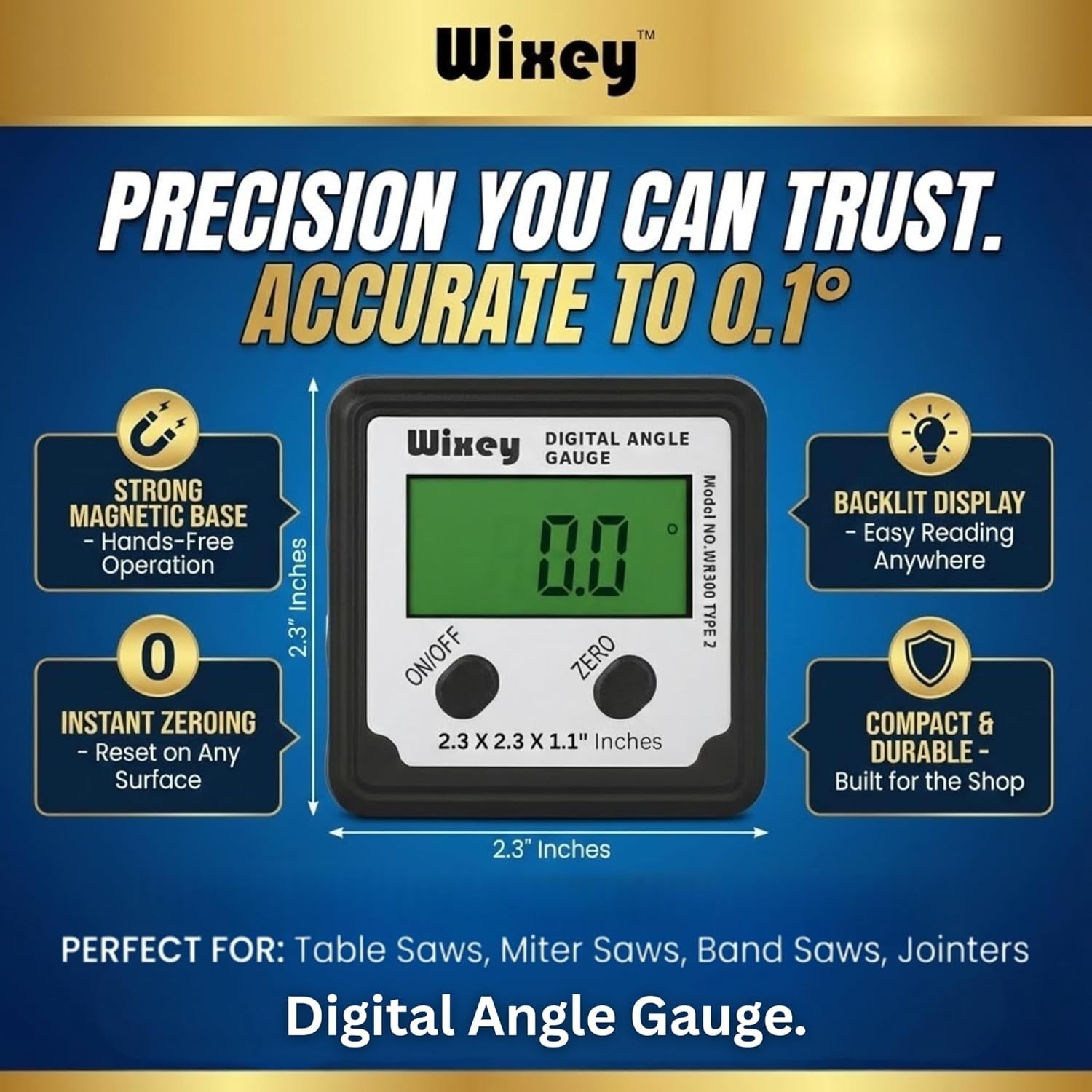 Digital Angle Gauge with Backlight – Easy-To-Read Magnetic Digital Angle Finder
