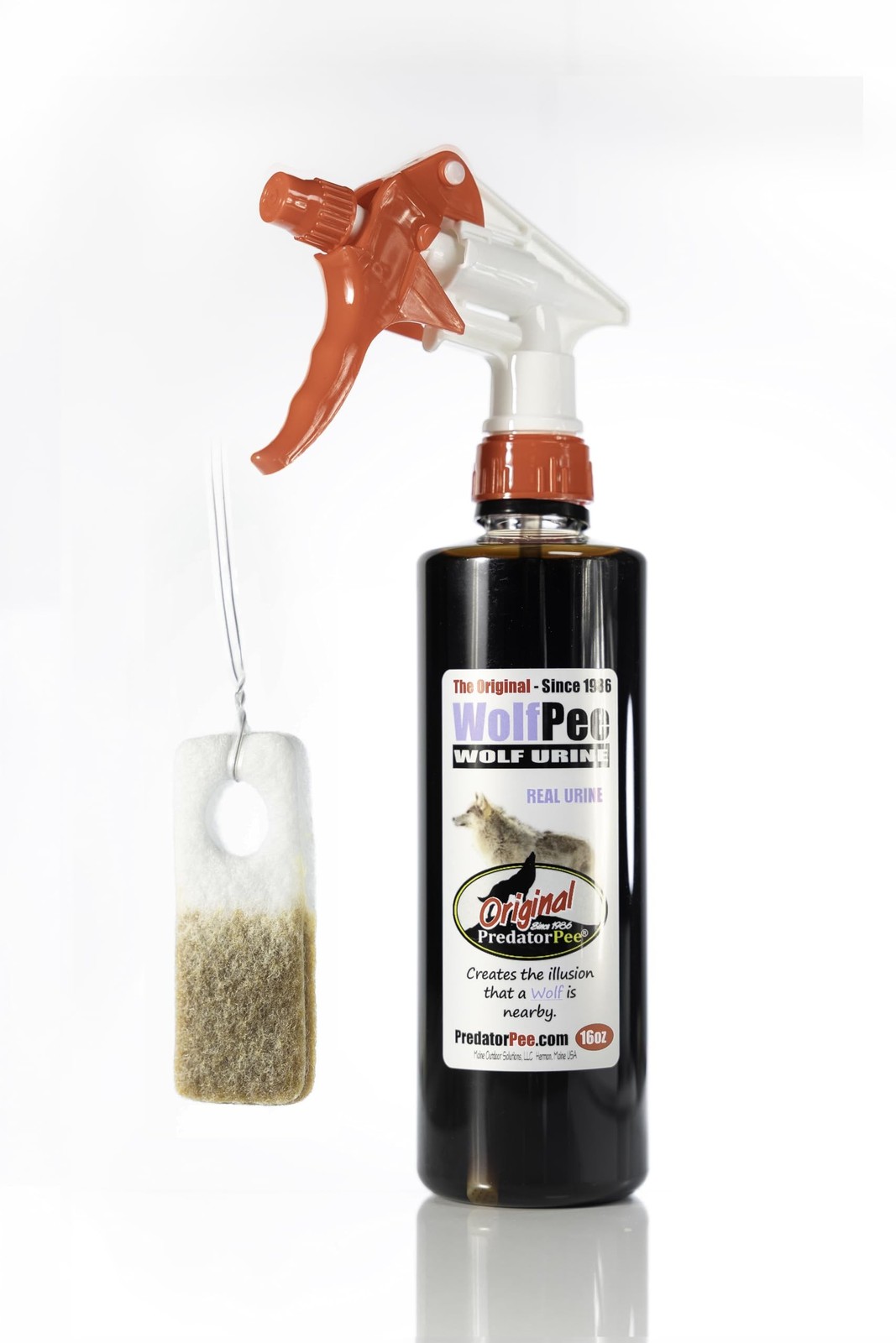 PredatorPee Original Wolf Urine 16oz Spray Bottle Combo with ScentTags