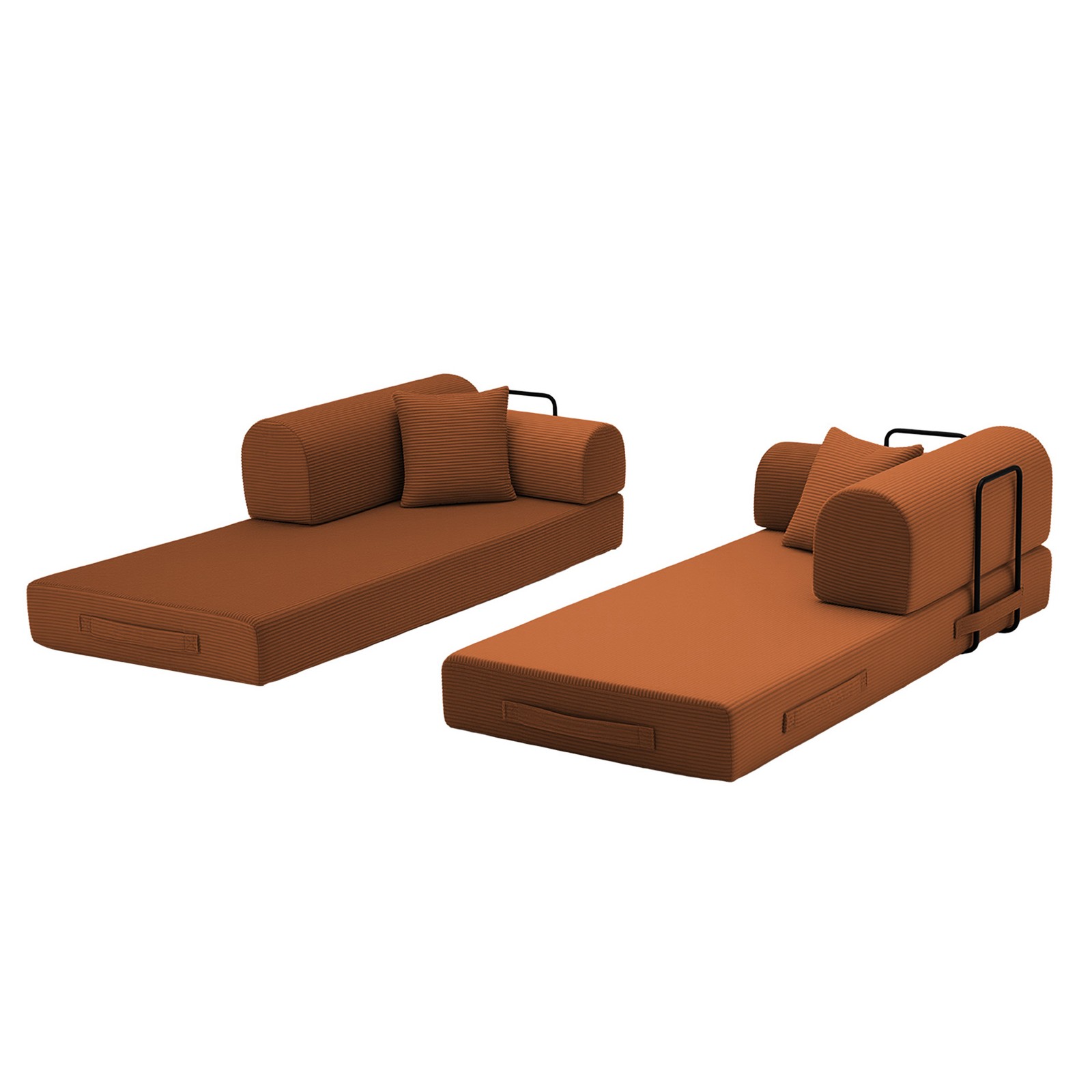 Convertible Sleeper Sofa Bed,Corduroy Folding Mattress Couch with Fixed-Shape Fr