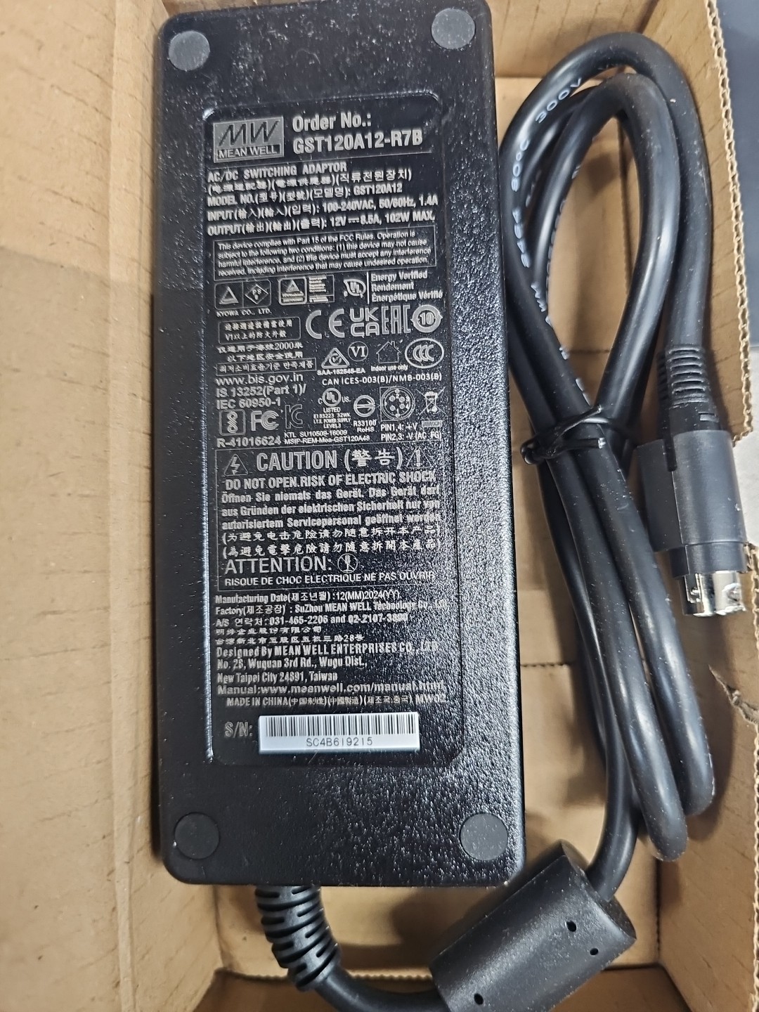 Mean Well GST120A12-R7B Power Supply 102W 12V