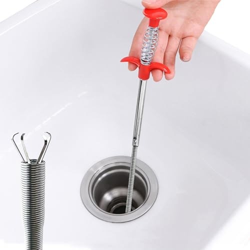 Flexible Grabber Claw Pick Up Reacher Tool with 4 Claws, Drain Snake Hair Clog
