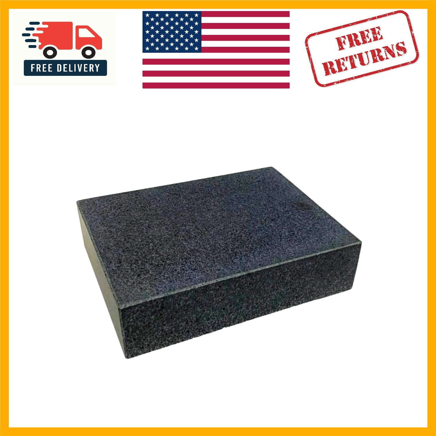 6'' x 8'' x 2'' Non-Magnetic Granite Surface Plate - Inspection Certified