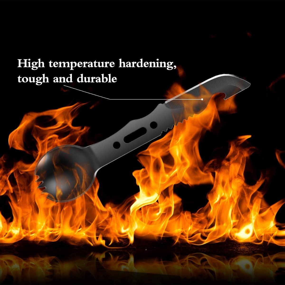 2 Pack Stainless Steel Spork and Knife Multi Function Camping Survival Flatware