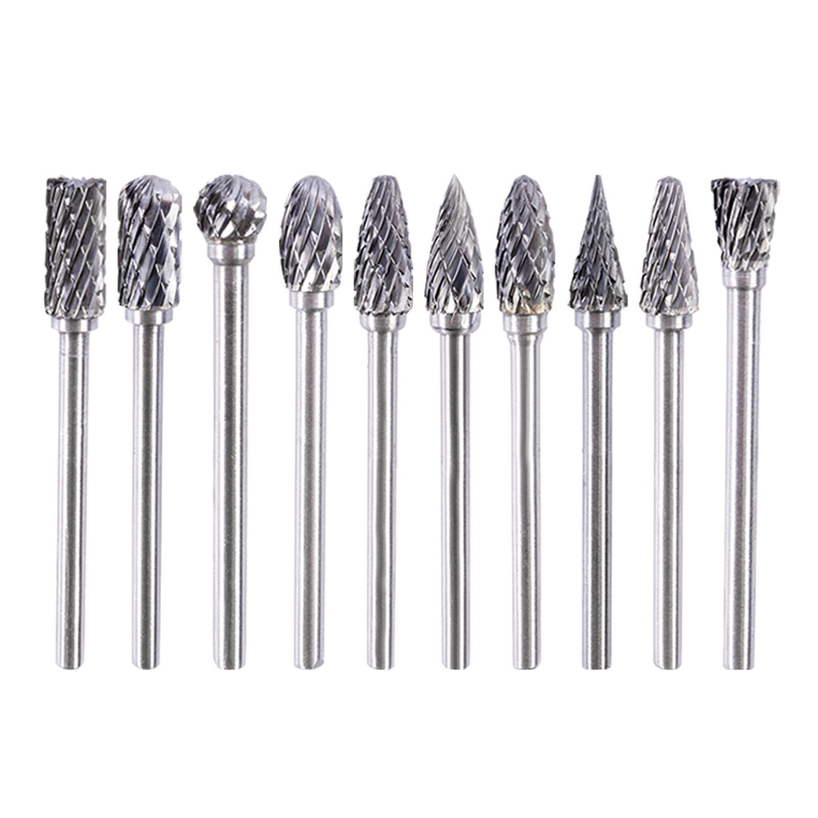 US 1 set 4mm Rotary Burr Tungsten Carbide Die Grinder Shank Carving Set Tool