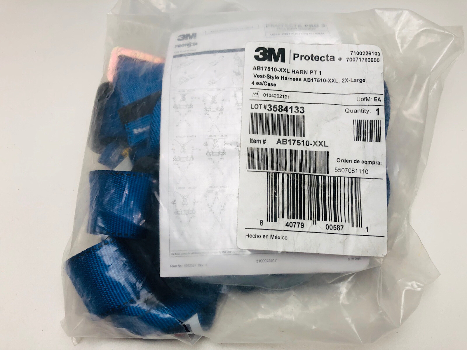 3M PROTECTA  PRO 3 AB17510-XXL Full Body Vest Style Harness First NEW