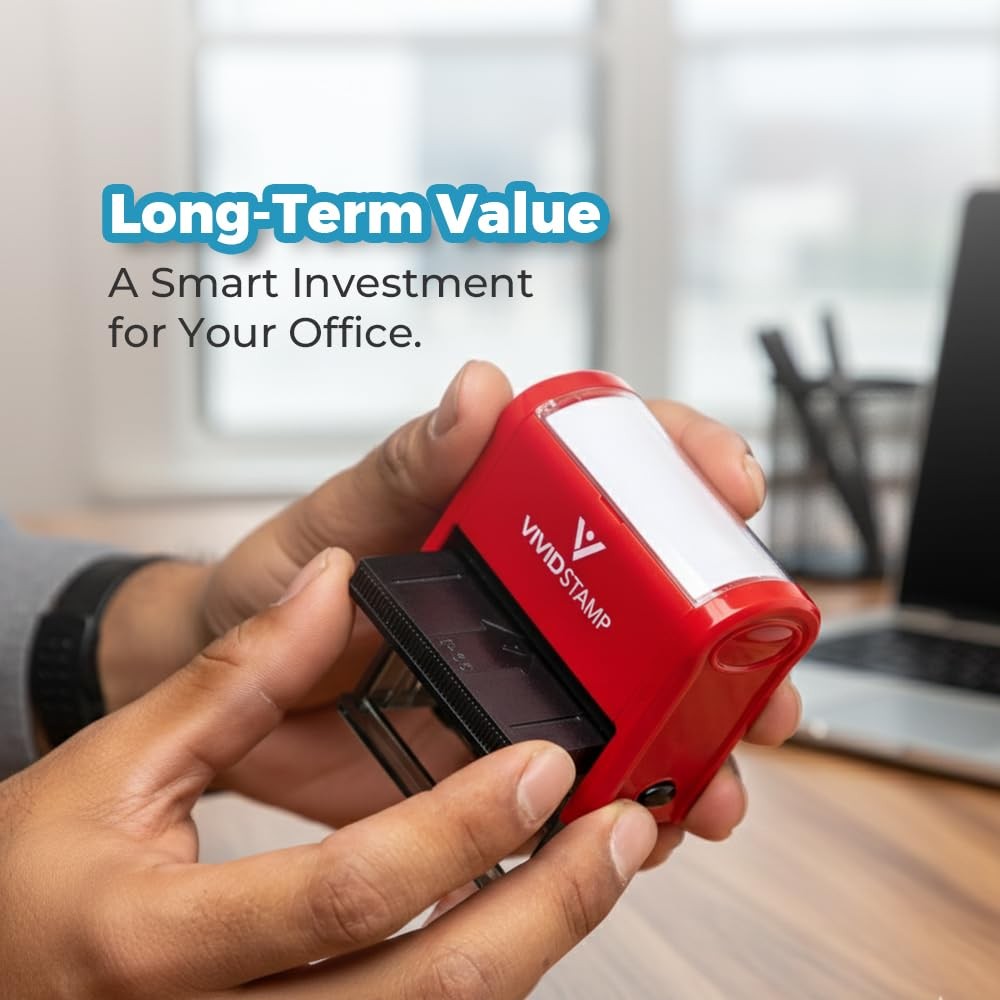 First Class Mail Self Inking Rubber Stamp Red Ink Large Size Office Stamp