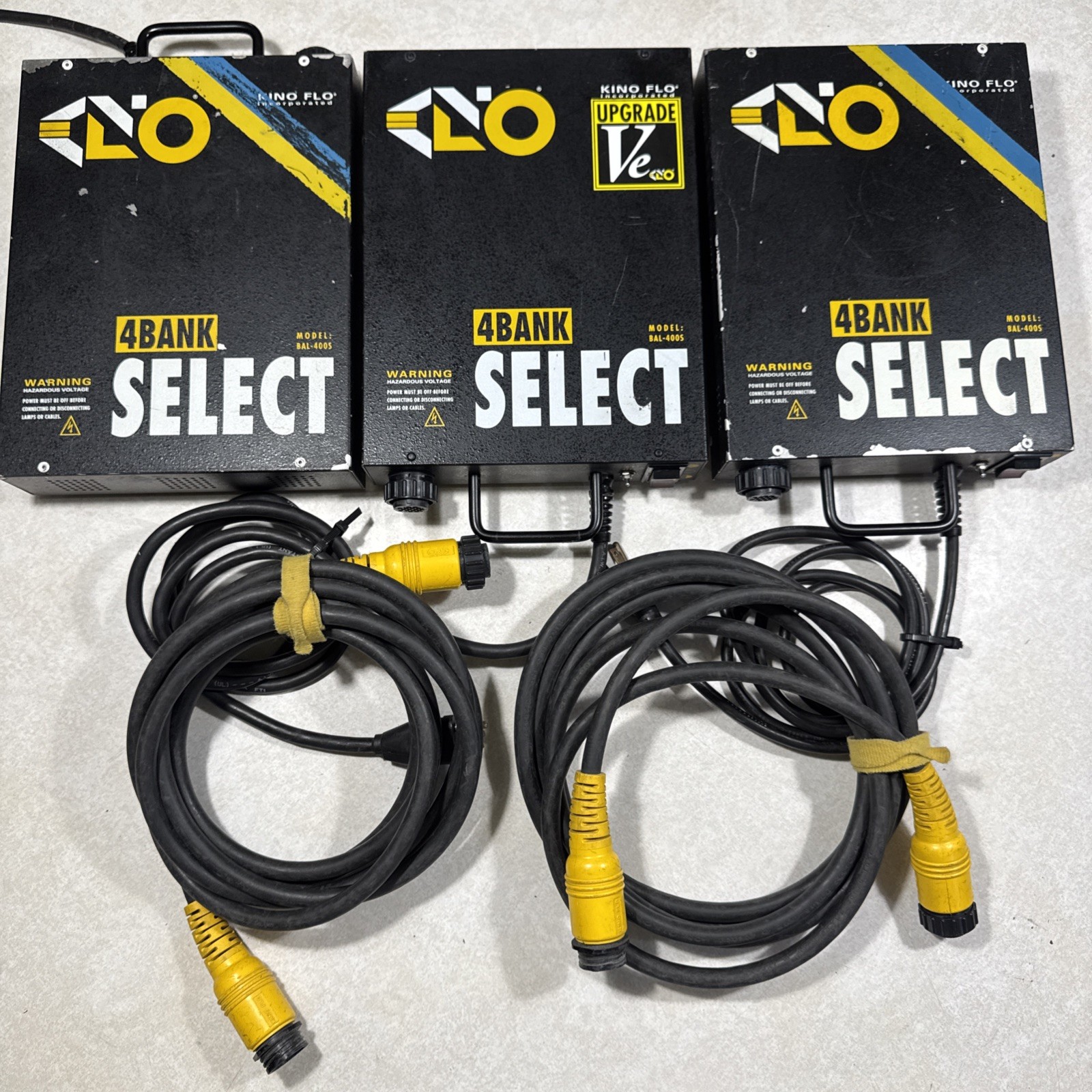 Lot Of 3 Kino Flo BAL-400S 4 Bank Select Ballast W/ TWO OEM CABLES!! FREE S&H*