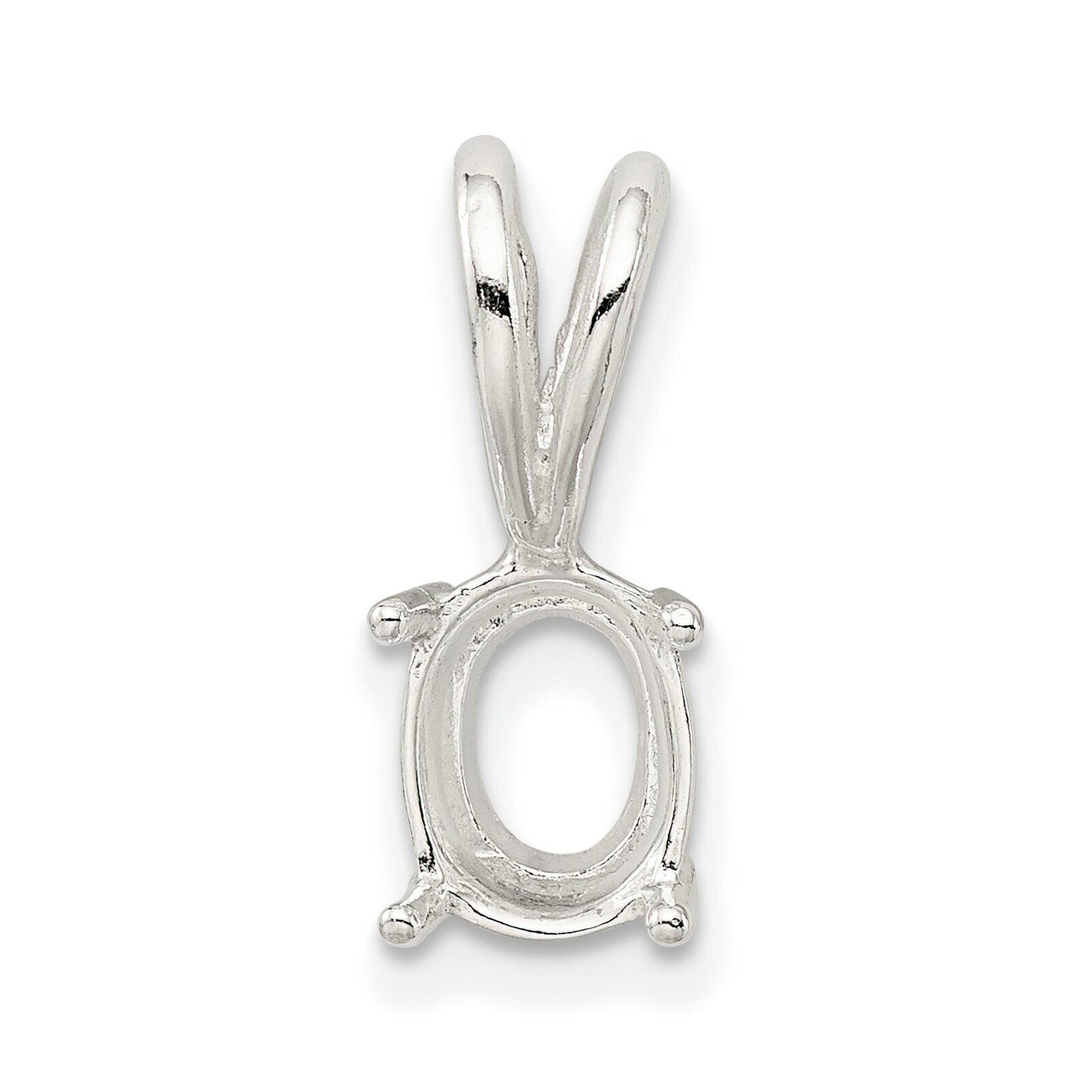 Sterling Silver 4 Prong Oval Setting 7mm
