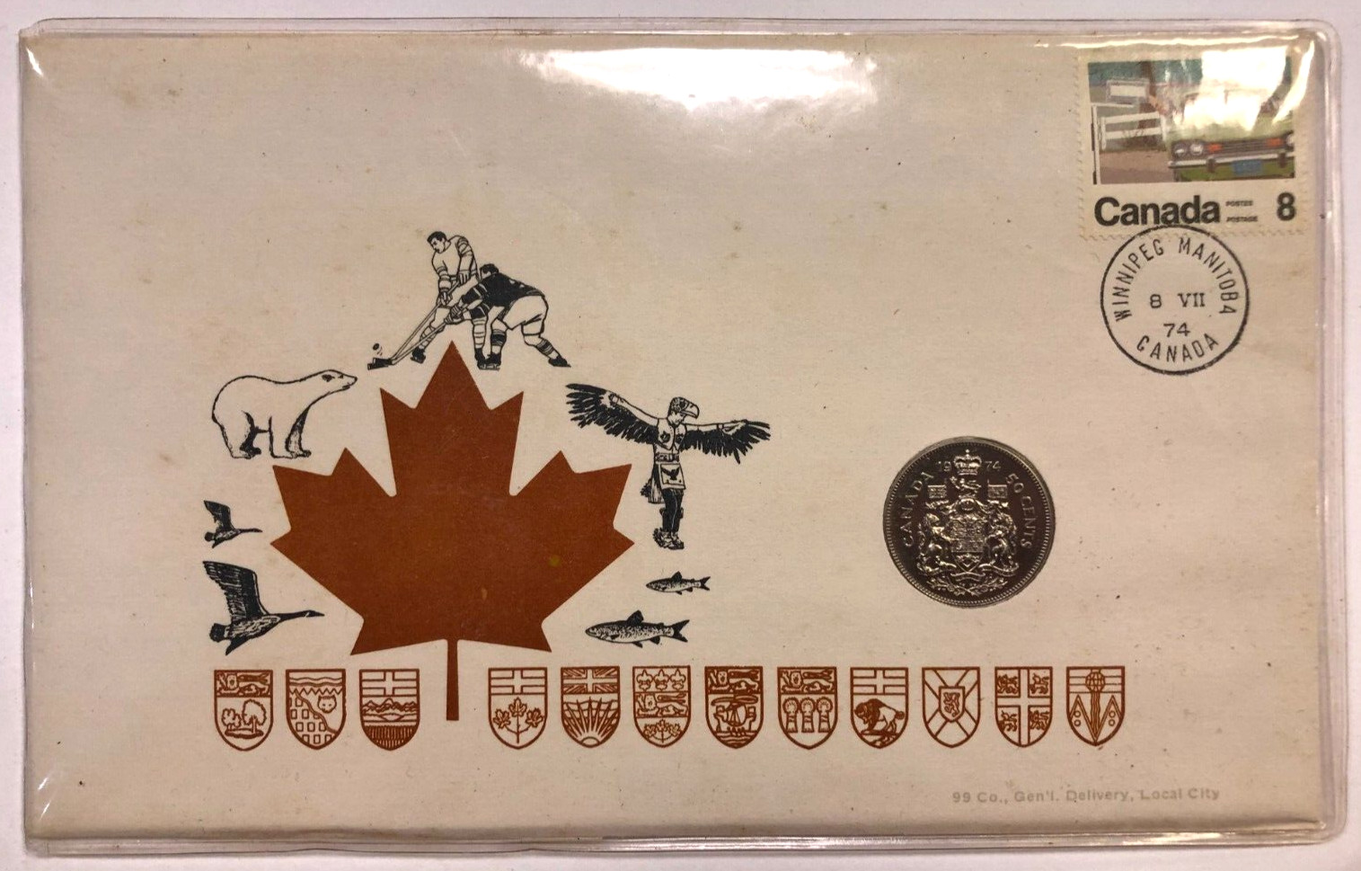 CANADA 1974 Proof like 50 Cents Coin & Cover 99 Company No. 346 PNC