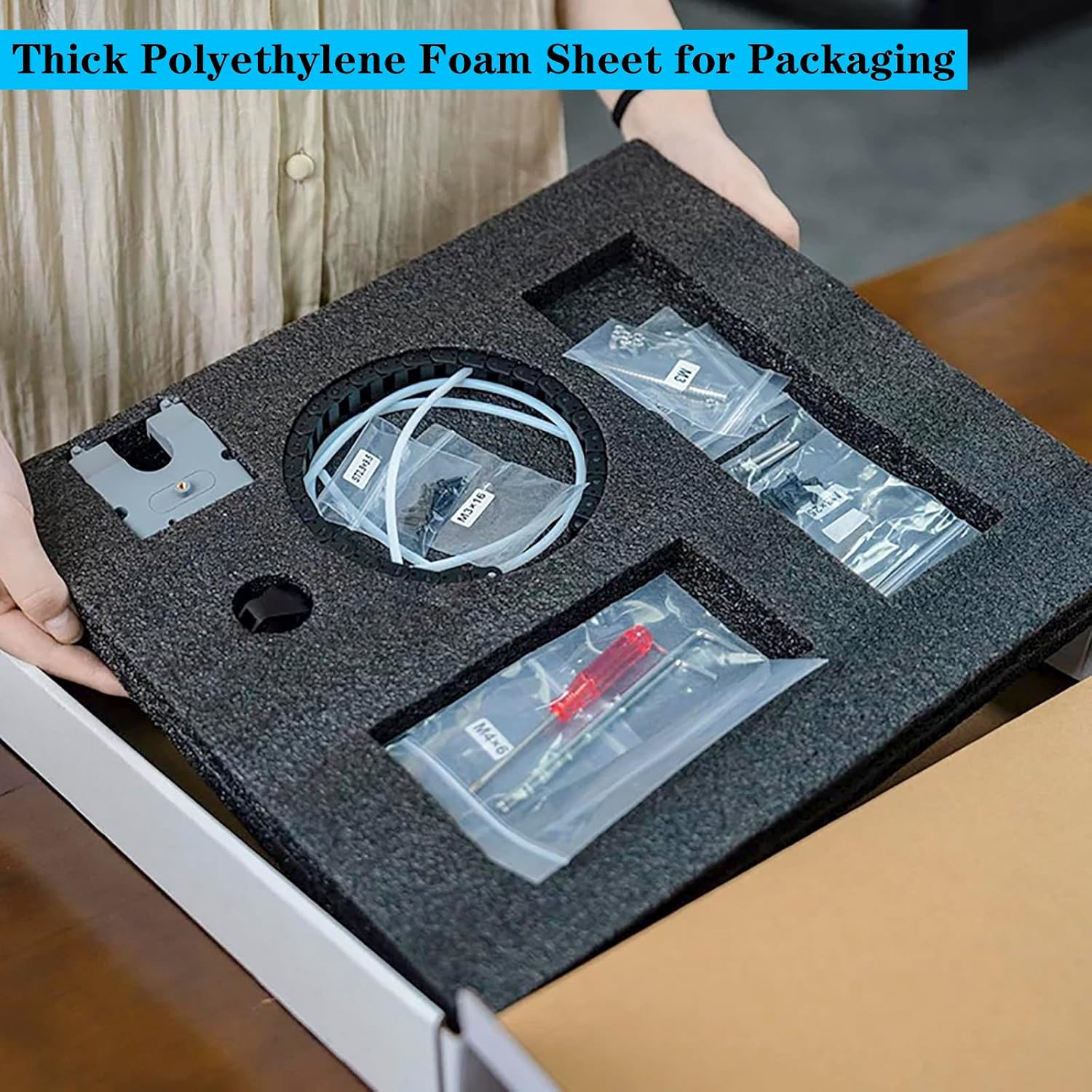 2PCS Cuttable Polyethylene Foam Block 12X10X3.5Inch Packing Sheet,9Cm/3.5In Thic