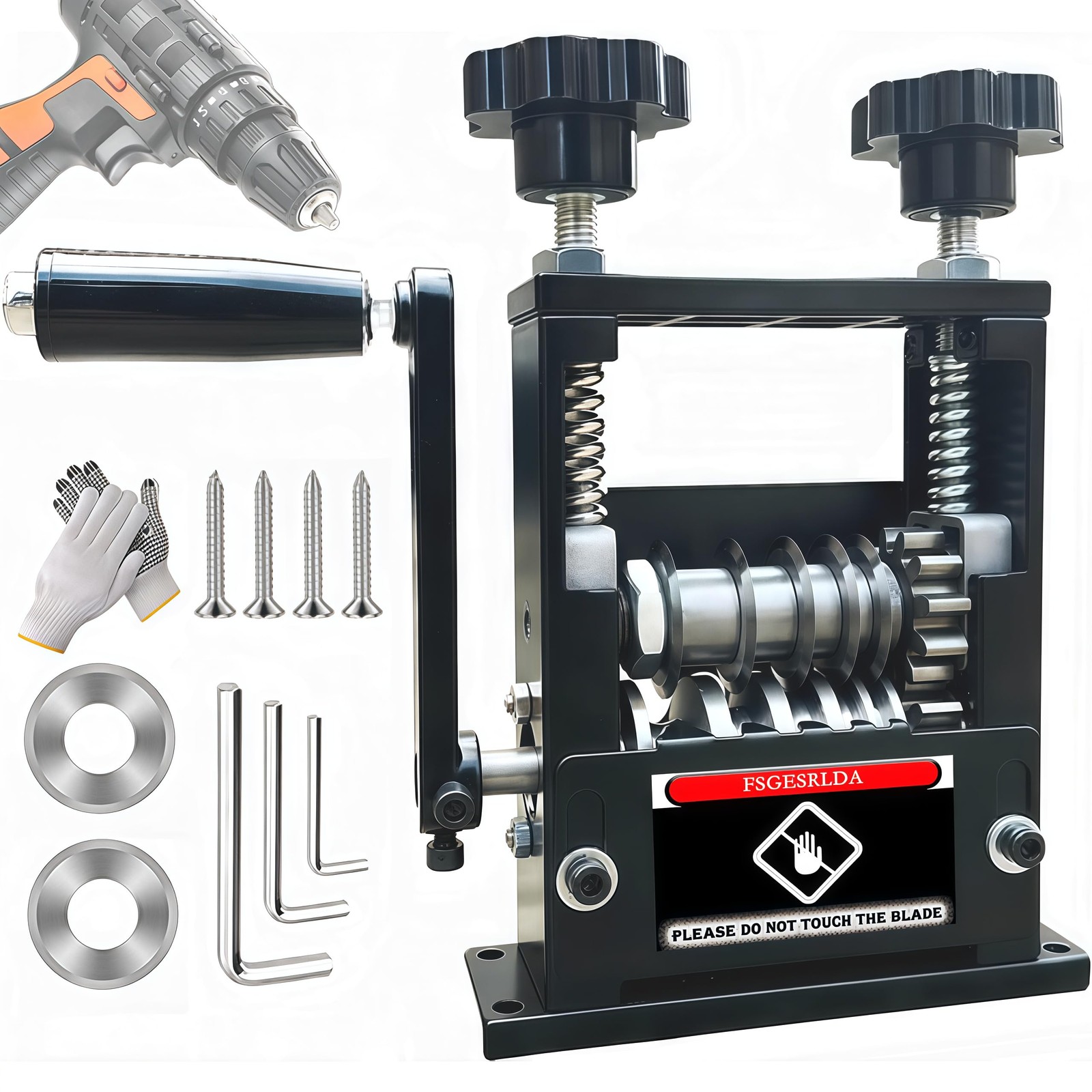 Manual Wire Stripper Machine,Drill Powered Hand Crank Wire Stripper Tool With 6
