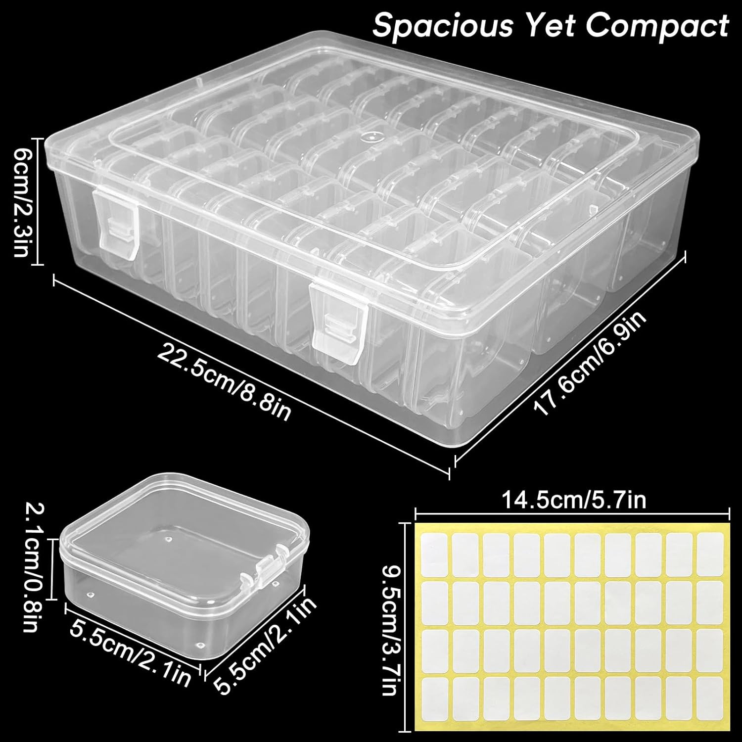 Bead Organizer Box – Small Bead Storage Containers, Mini Clear Plastic Storage B