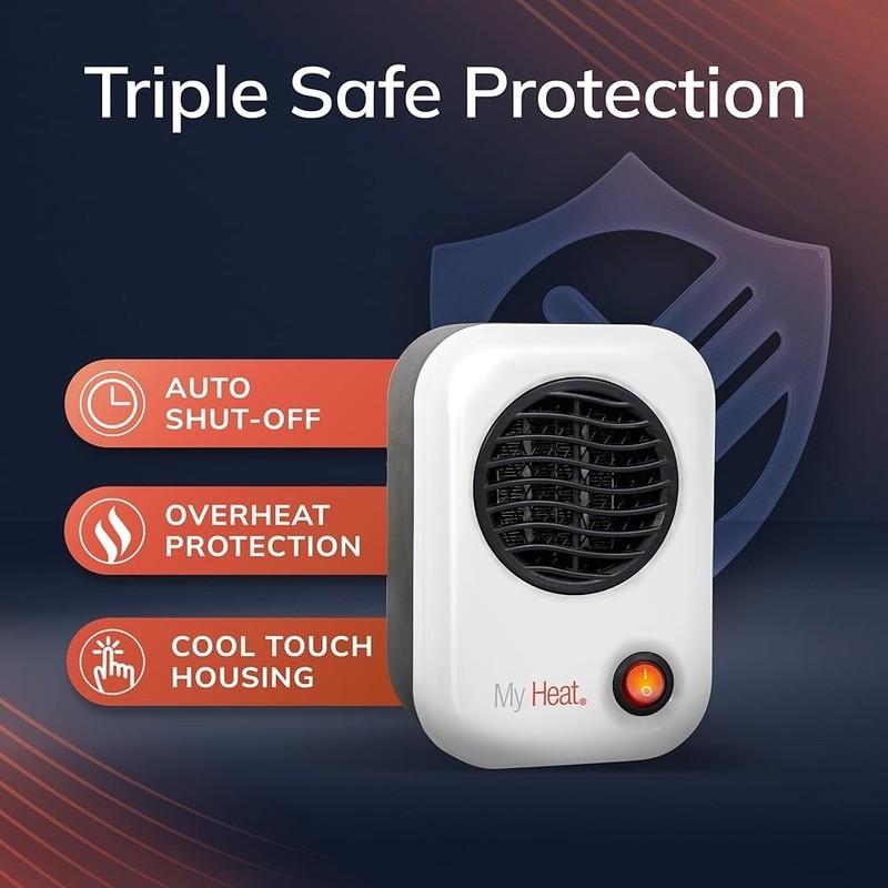 200W Portable Ceramic Space Heater Indoor Energy Efficient Overheat Protection