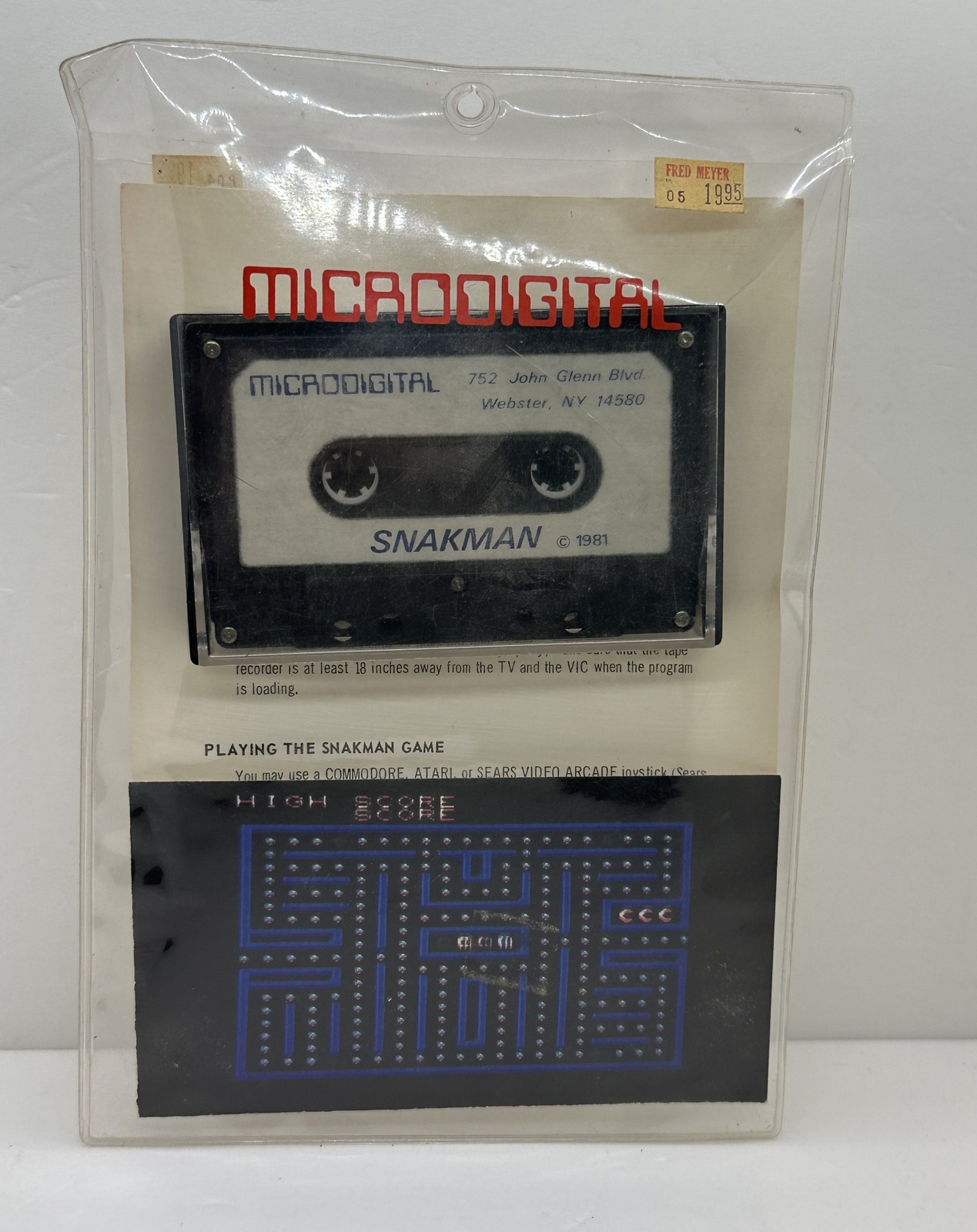 1981 Commodore VIC-20 Microdigital  Snakman Cassette With Instructions
