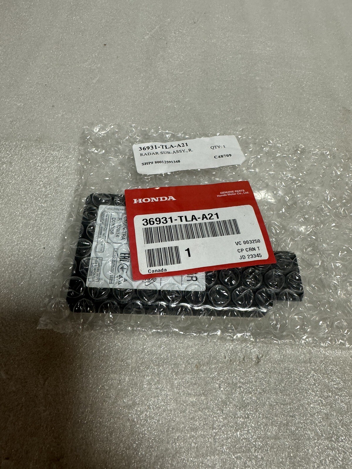 NEW IN BUBBLE SEALED, Genuine Honda Radar Sub-Assembly 36931-TLA-A21, LOWEST OEM