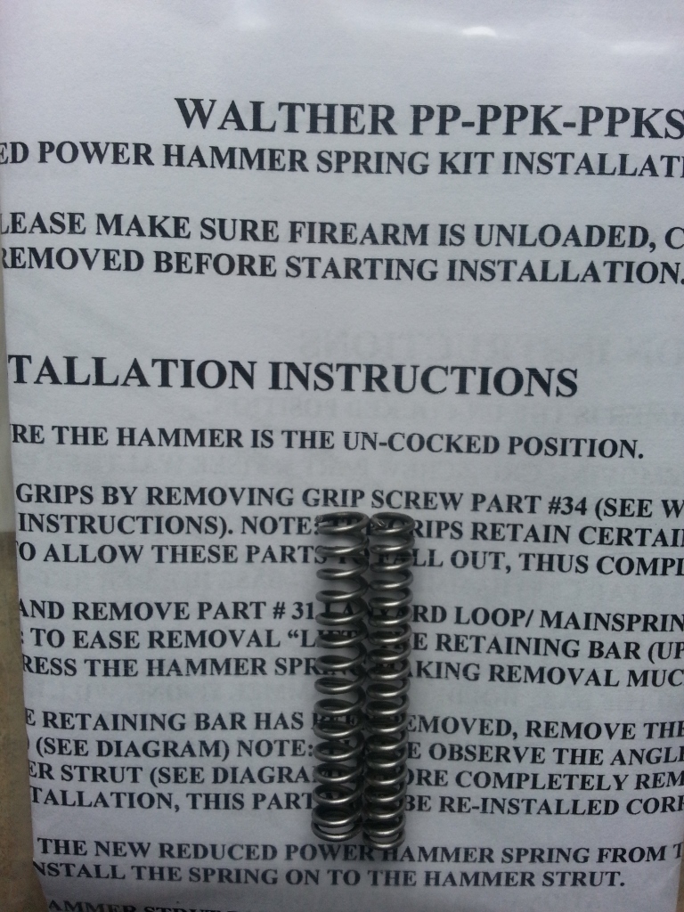 WALTHER PPK PPKS REDUCED TRIGGER PULL KIT Made in USA *